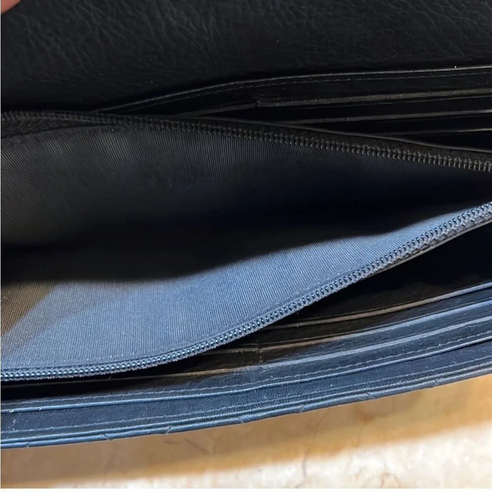 Authentic Chanel Diamond Stitch Long Leather Wallet.